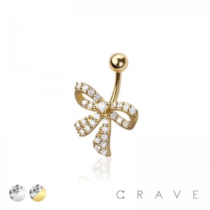 316L SURGICAL STEEL MULTI CZ RIBBON NON DANGLE BELLY BUTTON NAVEL RING 